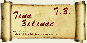Tina Bilinac vizit kartica